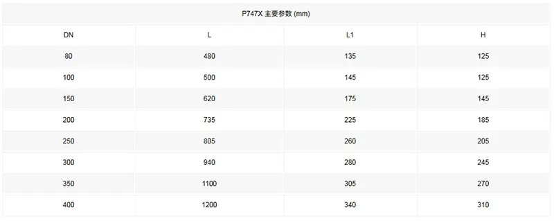 活塞式排泥阀技术参数