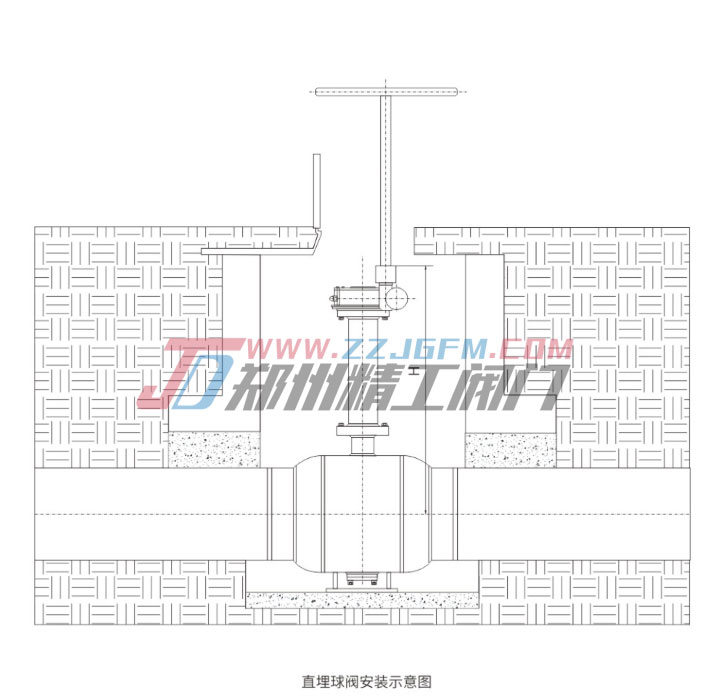 直埋球阀安装示意图